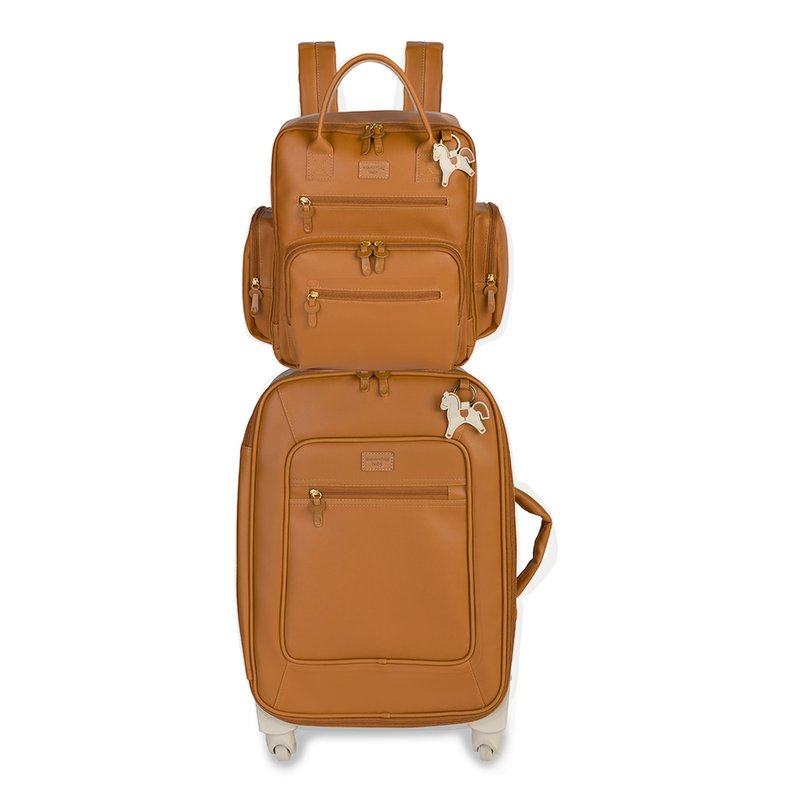 Kit Mala Maternidade com rodinhas + Mochila Maternidade Urban Masterbag Baby Cavalinho Caramelo