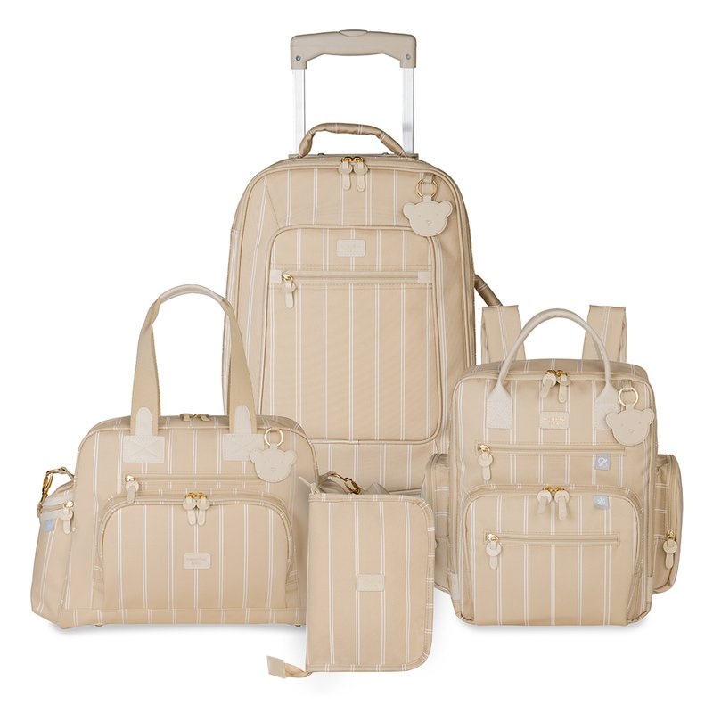 Kit Mala Maternidade com rodinhas + Mochila Maternidade Urban Masterbag Baby Bear Marfim