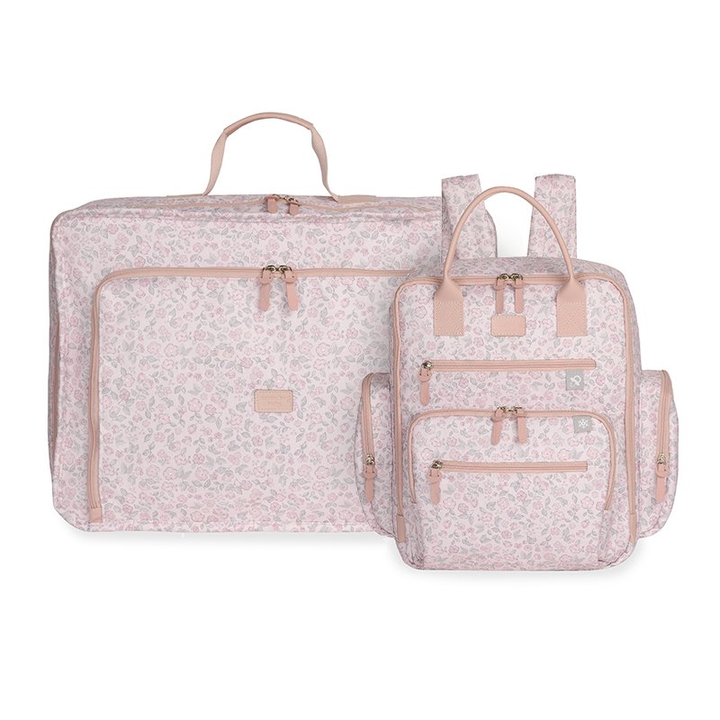 Kit Mala Maternidade Vintage + Mochila Maternidade Urban Masterbag Baby Liberty Rosa
