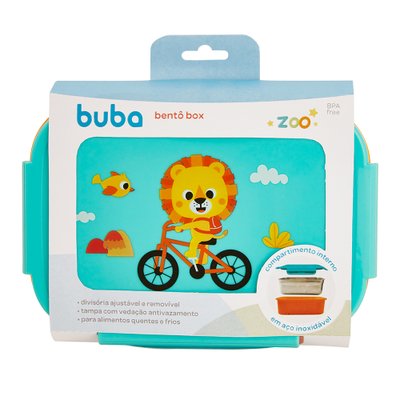 Embalagem Lancheira Bento Box Buba Zoo 600ml Leão