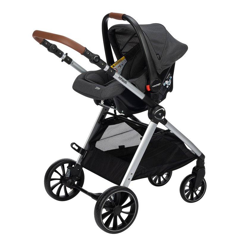 Carrinho de Bebê Infanti Romanzo Duo Travel System Preto Bebê Conforto acoplado