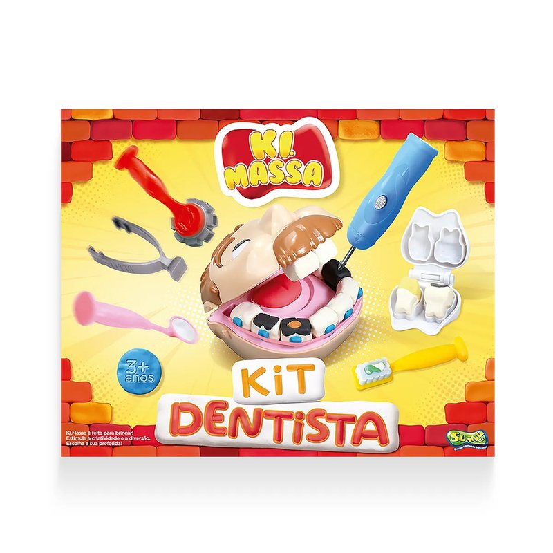 Brinquedo Ki Massa Sunny Massinha de Modelar (3+) Kit Dentista