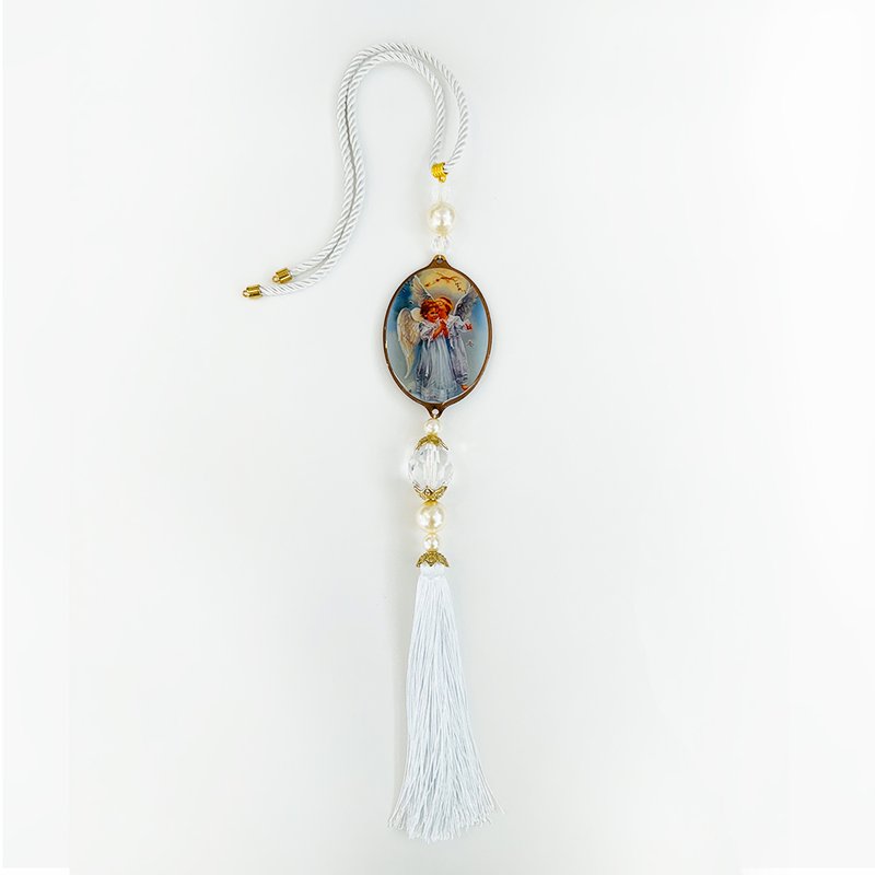 Medalhão de Berço Angeli Home Anjo da Guarda Branco