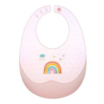 Babador de Silicone Buba com Bolso Pega Migalhas e Estojo (3M+) Magic Arco-íris