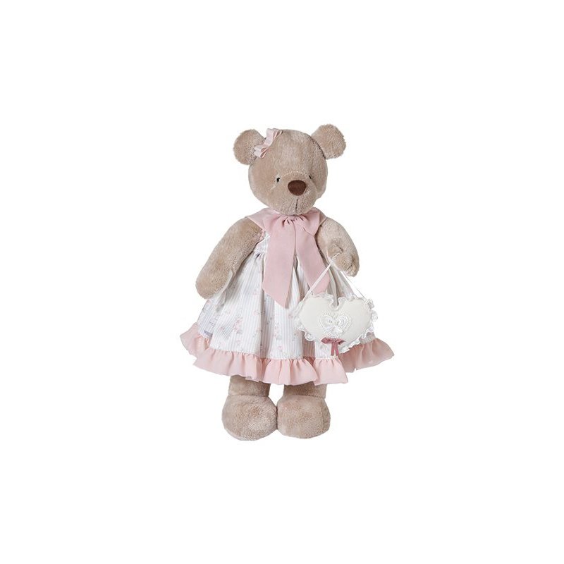 Ursa de Pelúcia Silvia Polito Kikinha Jardim Bolsinha Coração