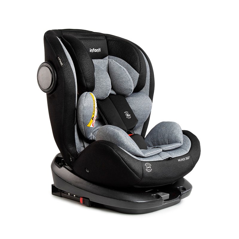 Cadeira para Auto Infanti Mundi 360° de 0 a 36kg com Isofix Cinza