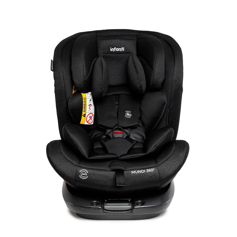 Frente Cadeira para Auto Infanti Mundi 360° de 0 a 36kg com Isofix Preto