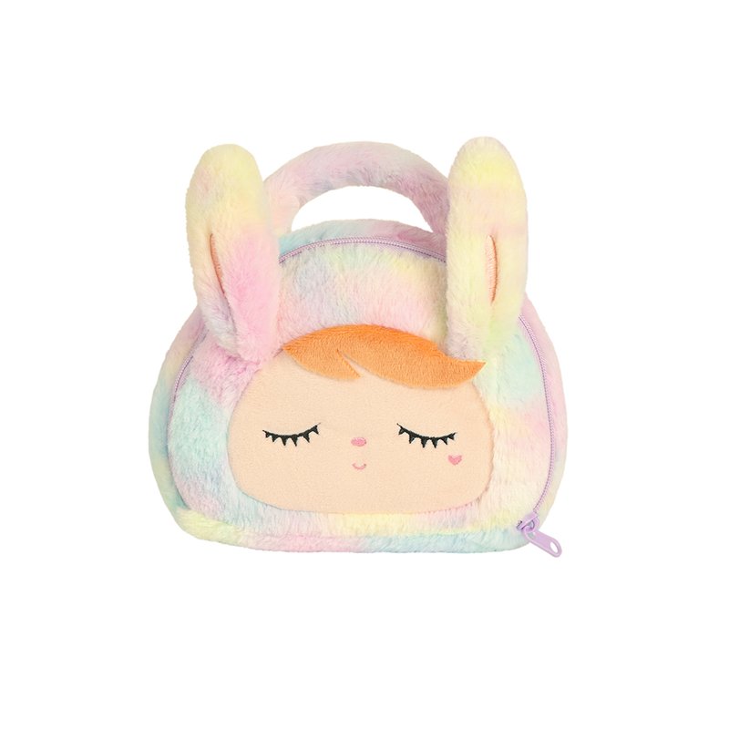 Bolsa Metoo Plush com Laço e Alça de Mão Coelha Arco-Íris