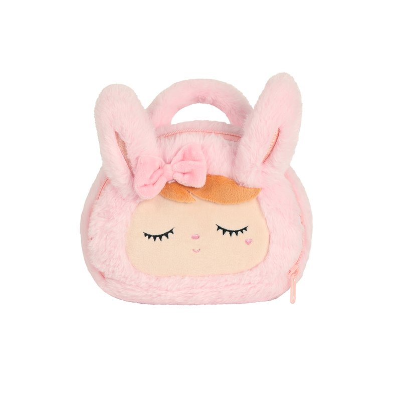 Bolsa Metoo Plush com Laço e Alça de Mão Coelha Rosa