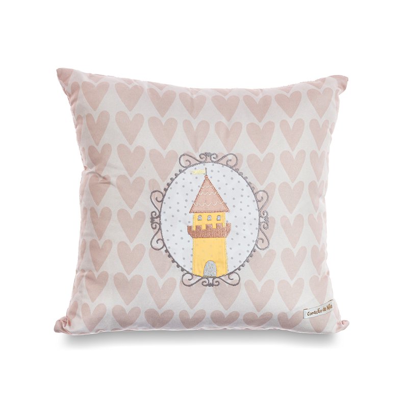 Almofada Decorativa Coração de Mãe para Quarto Infantil Princess Castelo