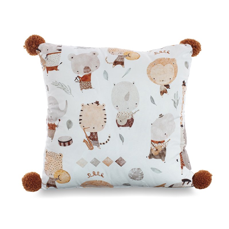 Almofada Decorativa Coração de Mãe para Quarto Infantil Música Bichos