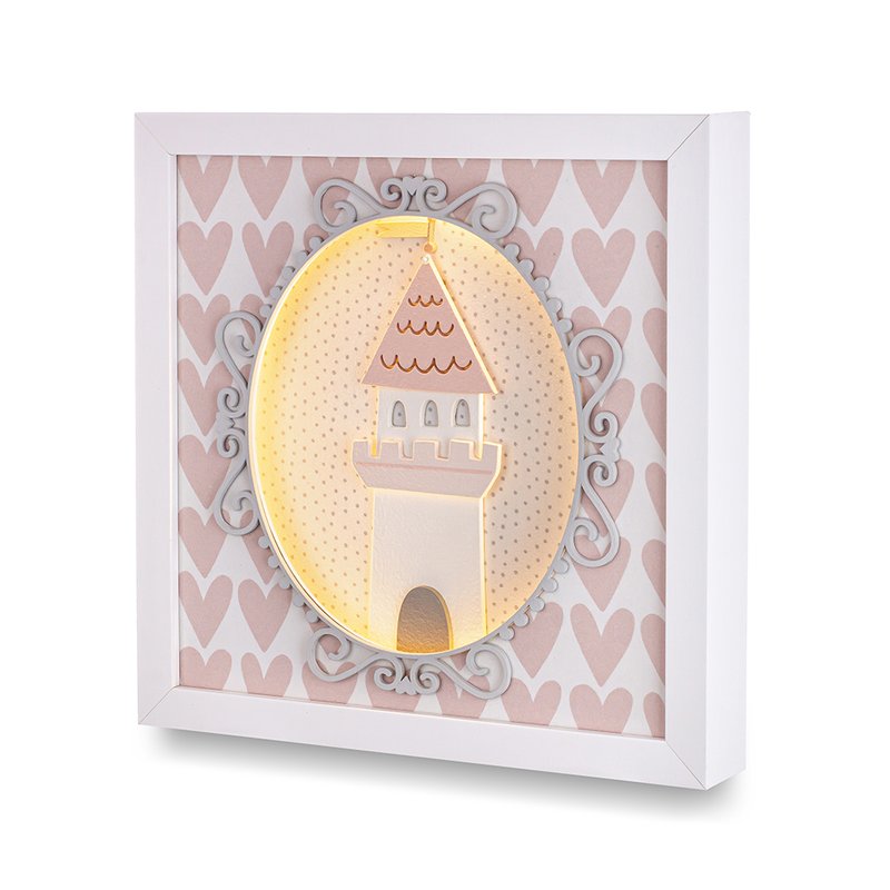 Quadro Decorativo Coração de Mãe com Luz Princess Castelo