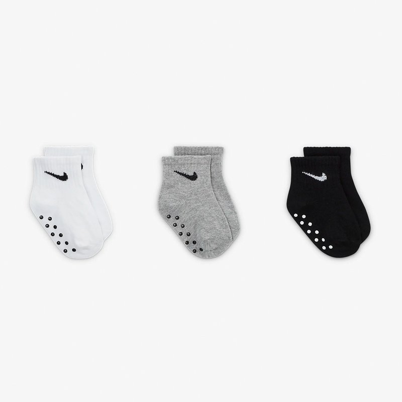 Kit 3 Pares de Meia Infantil Nike Swoosh (12-24M) Preto