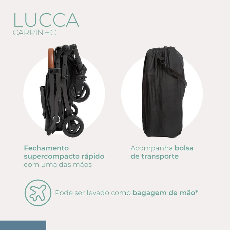 Fechamento Carrinho de Bebê Infanti Lucca de 0 a 15kg Preto