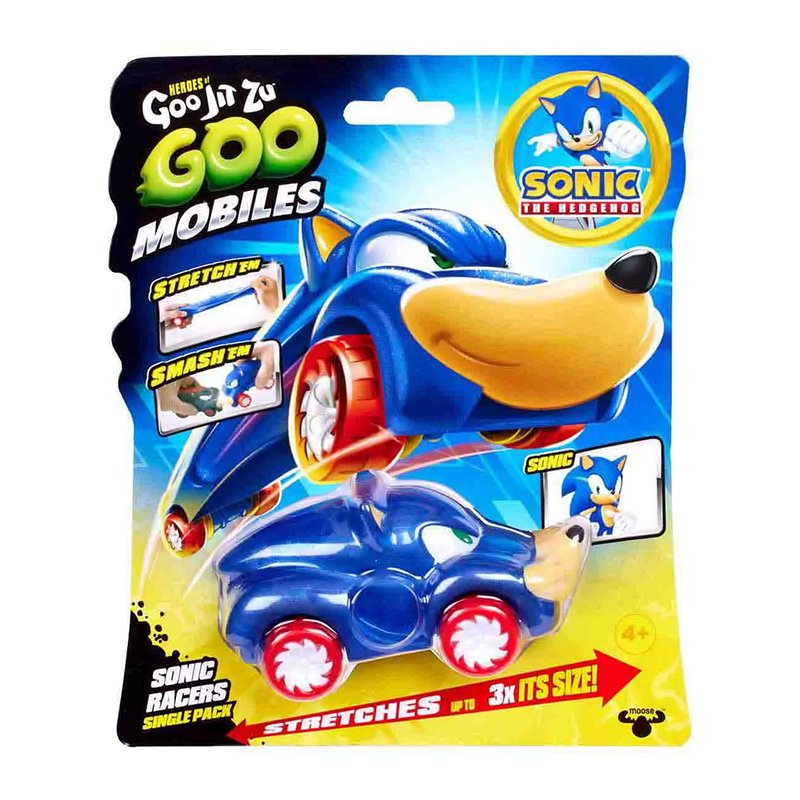 Embalagem Brinquedo Sunny Carrinho Elástico Sonic Goo Mobiles - Goo Jit Zu Sonic