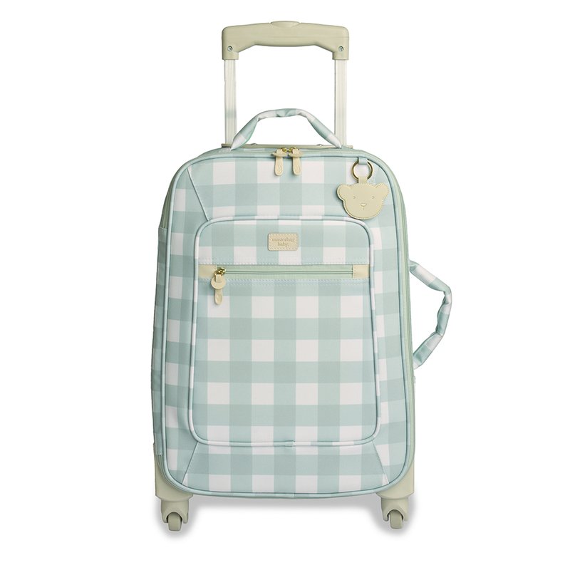 Mala Maternidade com rodinhas Masterbag Baby Bear Xadrez Menta