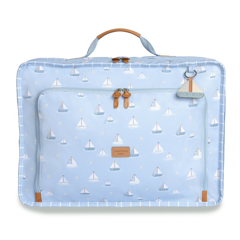 Mala Maternidade Vintage Masterbag Baby Barquinhos Azul