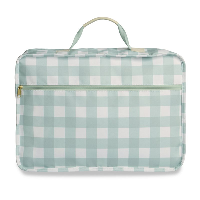 Costas Mala Maternidade Vintage Masterbag Baby Bear Xadrez Menta