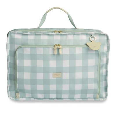 Mala Maternidade Vintage Masterbag Baby Bear Xadrez Menta