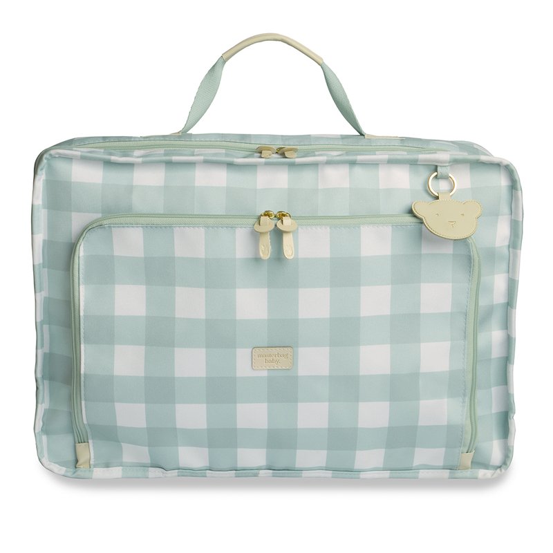 Mala Maternidade Vintage Masterbag Baby Bear Xadrez Menta
