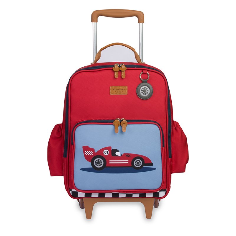 Mochila Infantil Masterbag Kids com Rodinhas Carros Vermelho