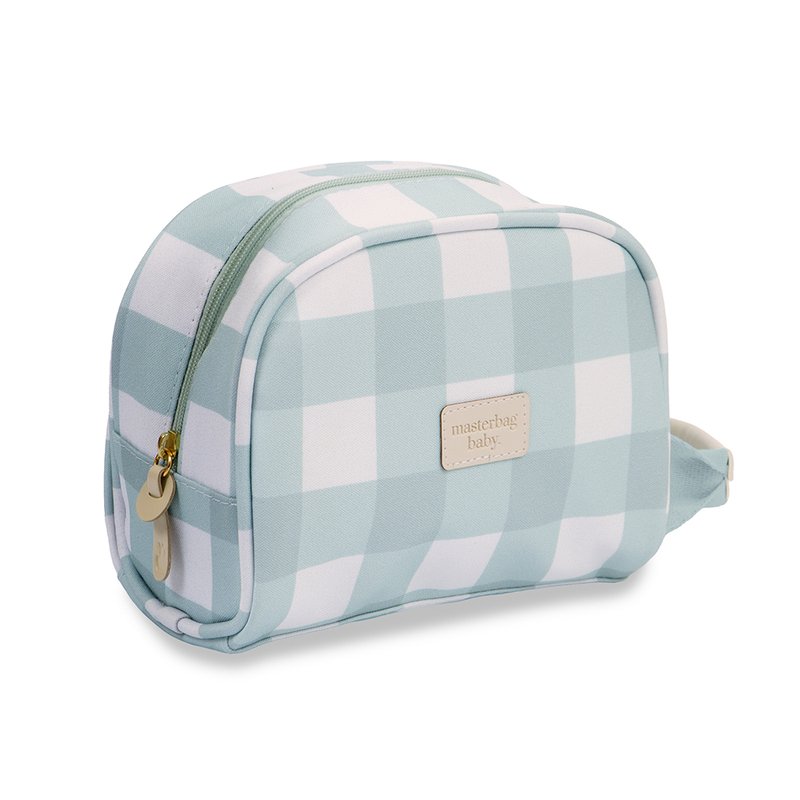 Necessaire para Bebê Masterbag Baby Bear Xadrez Menta