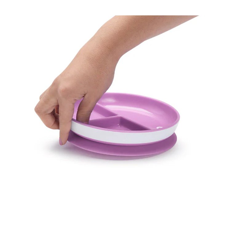 Prato Infantil Munchkin Stay Put com Divisórias e Ventosa (6M+) Lilás Fixo