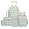 Kit Mala com Rodinhas + Bolsa Everyday + Mochila Urban + Porta Carteira de Vacinação Masterbag Baby Margarida Menta