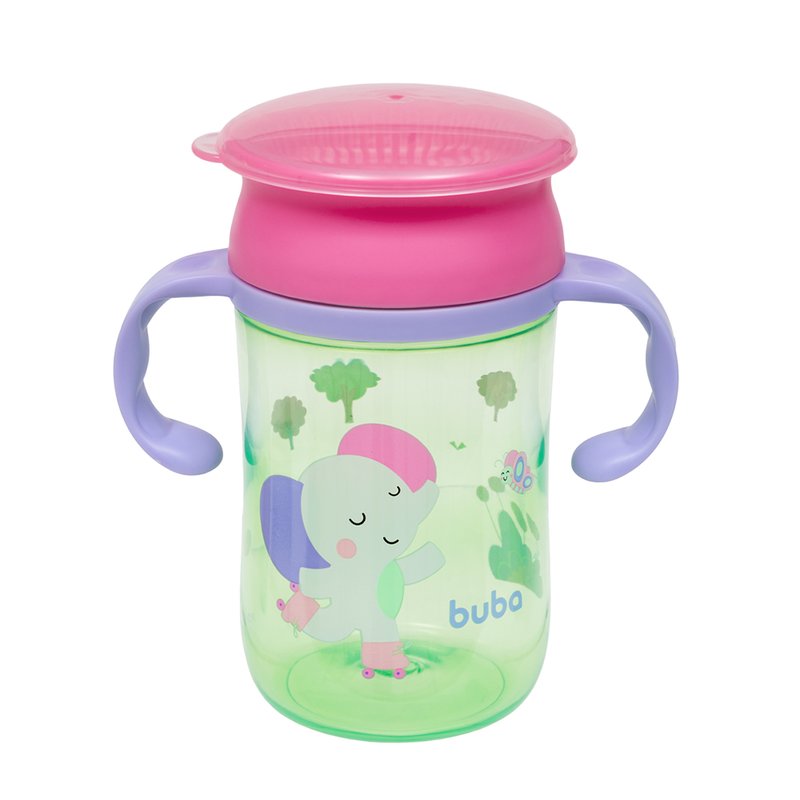 Copo de Treinamento Buba Zoo 360° 300ml (12M+) Elefante