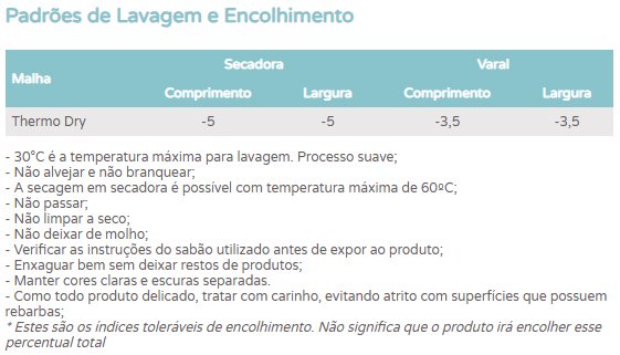 instrucoes de lavagem dedeka