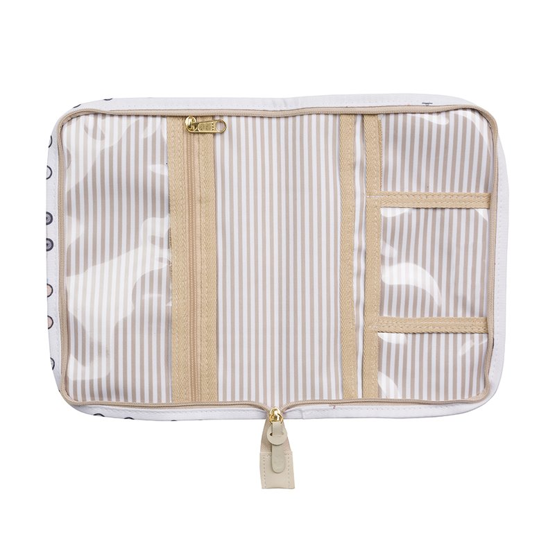 Porta Carteira de Vacinação de Bebê Masterbag Baby Carrinhos Marfim Aberto