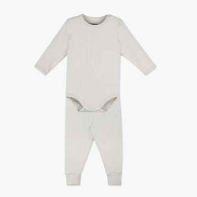 Conjunto de Body para Bebê Dedeka Melange Canelado Bege Lua