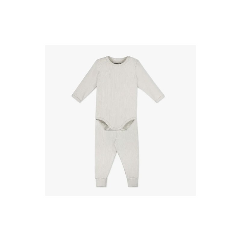 Conjunto de Body para Bebê Dedeka Melange Canelado Bege Lua