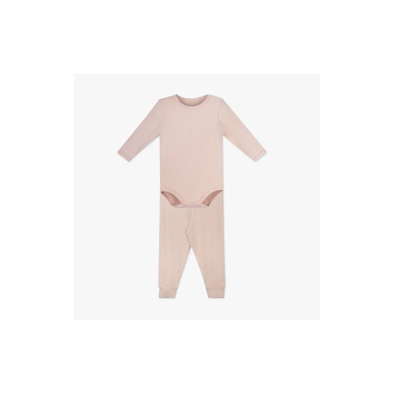 Conjunto de Body para Bebê Dedeka Melange Canelado Rosa