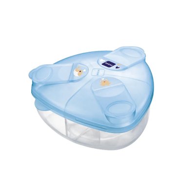 Pote Porta Leite em pó MAM 3 Divisórias Azul