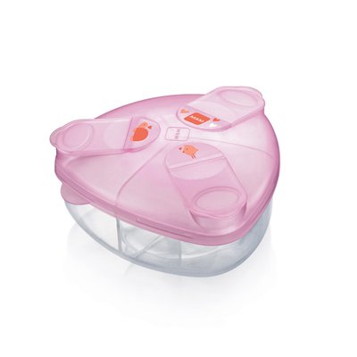 Pote Porta Leite em pó MAM 3 Divisórias Rosa