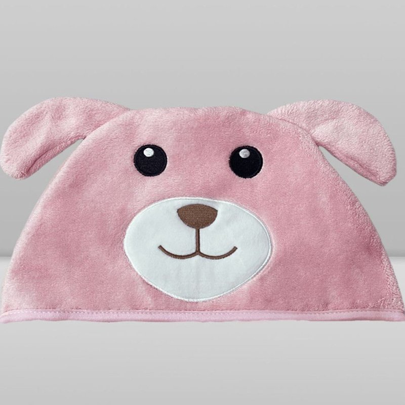 Toalha de Banho Donna Laço Bebê com Capuz Animada 70x100cm (0-36M) Cão Rosa