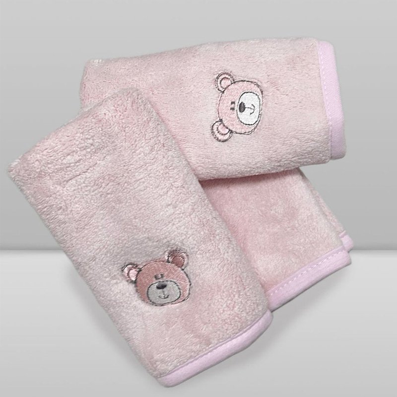 Kit Paninhos de Boca Donna Laço Bebê Babitas Urso Rosa