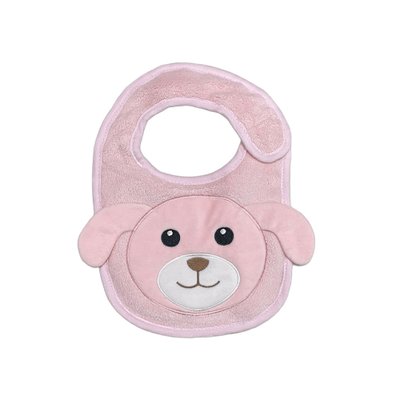 Babador Donna Laço Bebê Power Sec Animado Cão Rosa