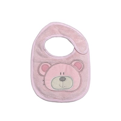 Babador Donna Laço Bebê Power Sec Animado Urso Bru Rosa