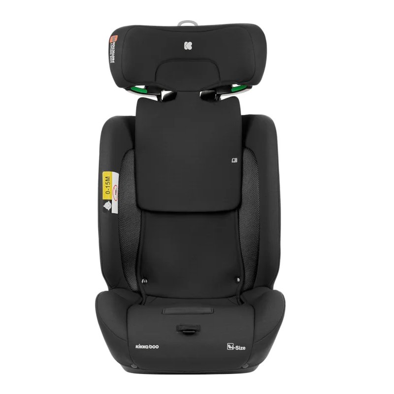 Frente Encosto Alto Cadeira para Carro KikkaBoo I-Flit de 76 a 150cm com Isofix Black