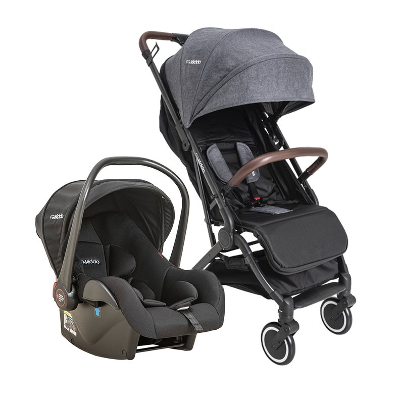 Carrinho de Bebê Kiddo Sprint II Travel System com Bebê Conforto Melange Grafite