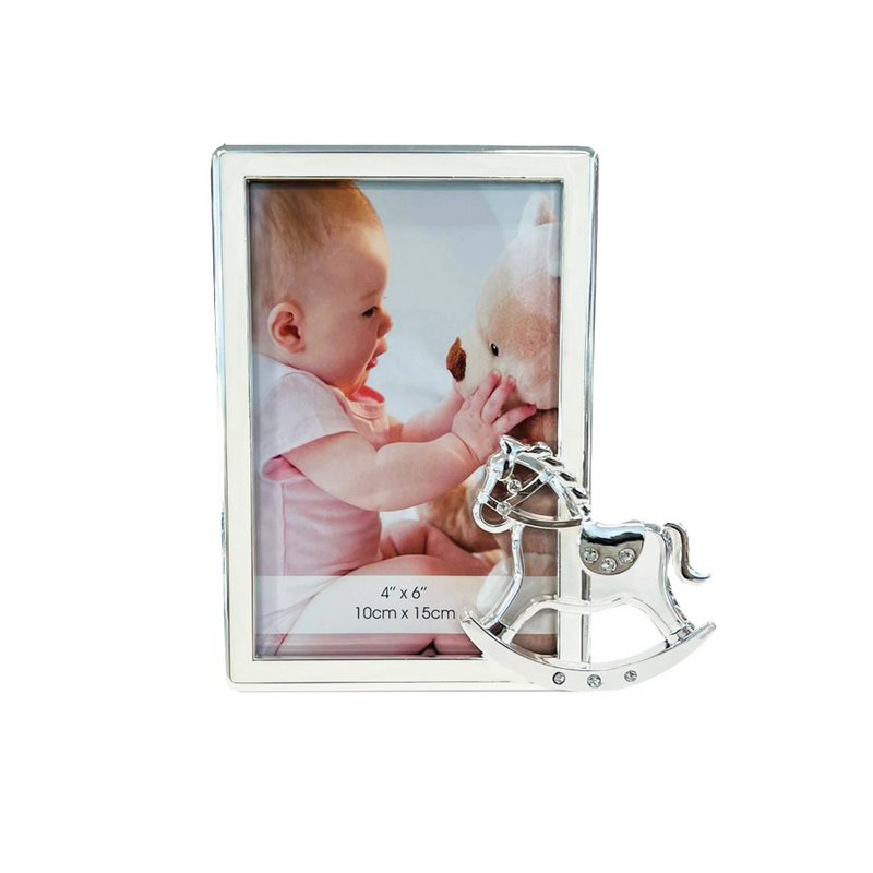 Porta-Retrato Modali Baby Cavalinho de Balanço 10x15 Silverplate