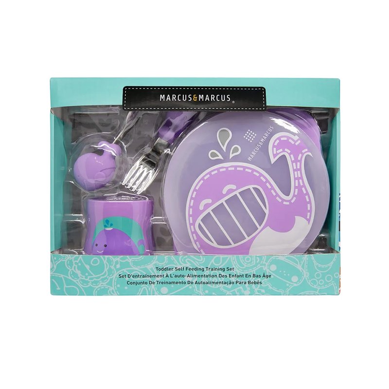 Kit de Alimentação Marcus e Marcus com Copo Anatômico (12M+) Baleia