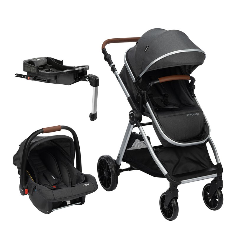 Carrinho de Bebê Infanti Romanzo Trio Travel System com Base Isofix Preto