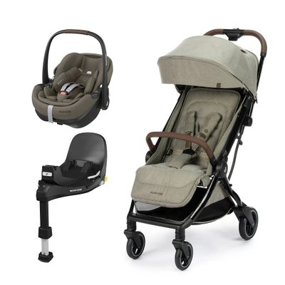 Carrinho de Bebê Maxi-Cosi Eva³ Luxe Travel System com Pebble Pro 360° Twillic Truffle