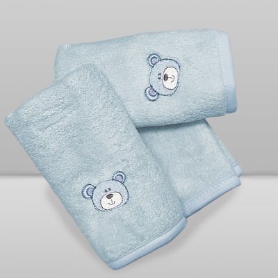 Kit Paninhos de Boca Donna Laço Bebê Babitas Urso Azul