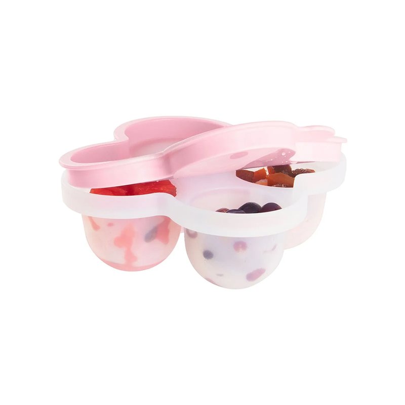 Porta Papinha Pimpolho em Silicone 240ml Rosa Porção