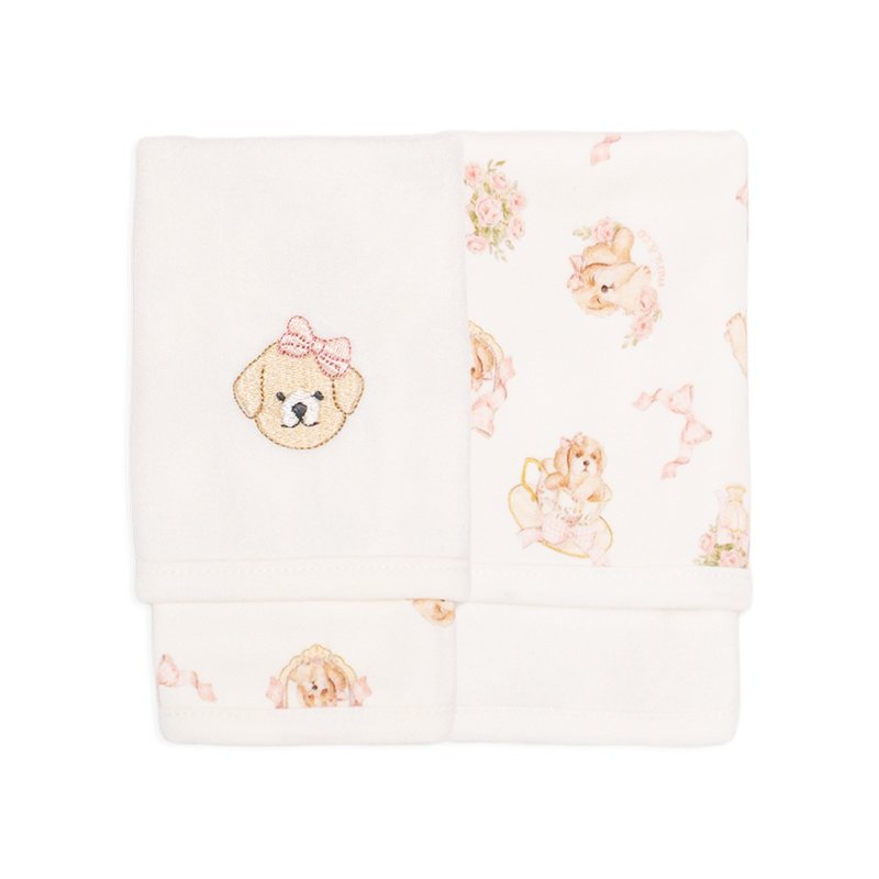 Kit 2 Toalhas de Boca Mini e Co Atoalhadas 29x22cm Cachorrinhas