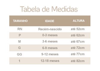 tabela de medidas mini co